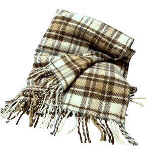 Vtg The Penmachno Rug Travel Picnic Plaid Fringed Blanket Wool 62"x60"  Wales